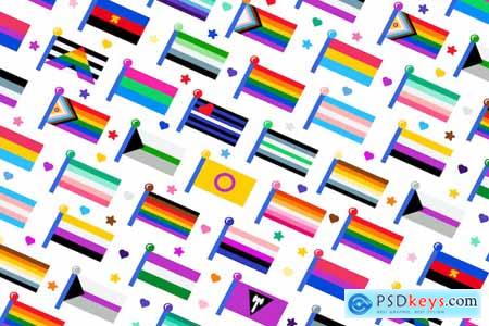 Pride Flags Seamless Pattern