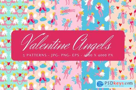 Angels seamless patterns