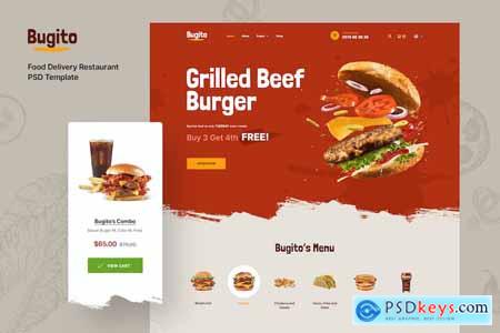 Bugito - Food Delivery Restaurant PSD Template