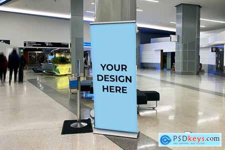 Airport Roll-up Banner Mockup
