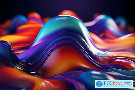 3D Liquid Colorful Paint Background GMNDH99