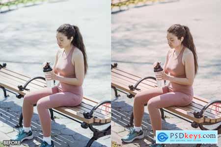 Outdoor workout influencer bright Lightroom preset