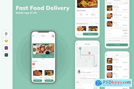 Fast Food Delivery Mobile App UI Kit