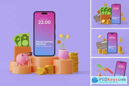 Phone Mockup Finance Scene