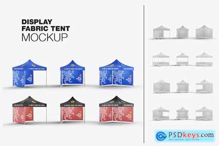 Set of 3 Fabric Display Tents Mockup