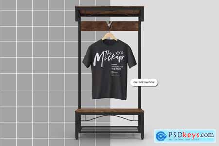 Tshirt Hanging in The Wood Mockup