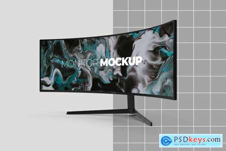 Curved Ultrawide Monitor Mockup