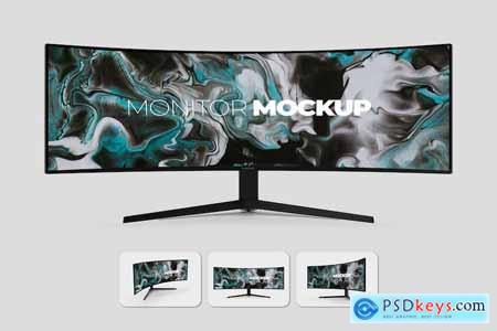 Curved Ultrawide Monitor Mockup