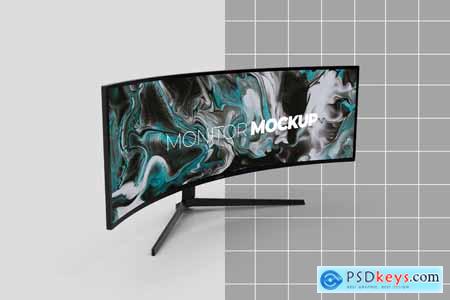 Curved Ultrawide Monitor Mockup