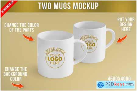 Two Mugs Mockup