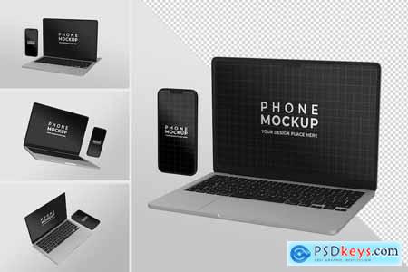 Macbook Laptop & Phone Mockup