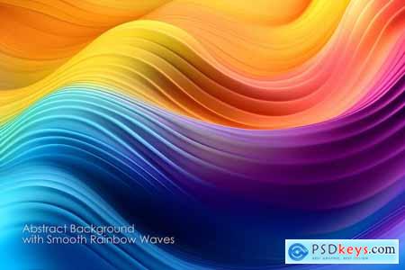Abstract Background with Smooth Rainbow Waves