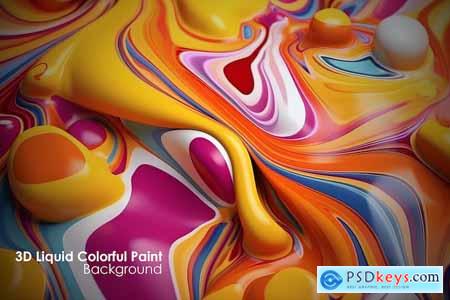 Modern Abstract Background with 3D Liquid Colorful XTJNKB5