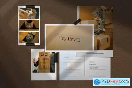 Postcard Photo Collage Mockup Template