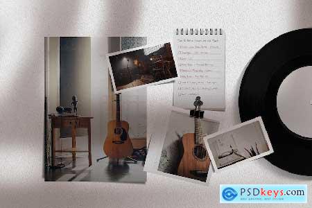 Vinyl Photo Collage Mockup Template