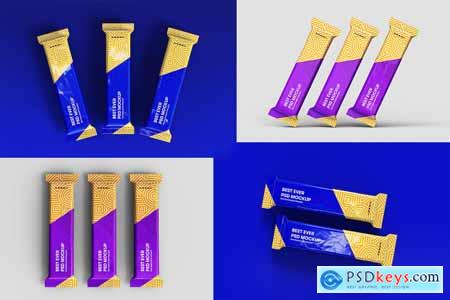 Candy Bar Flow Pack Packaging Mockup