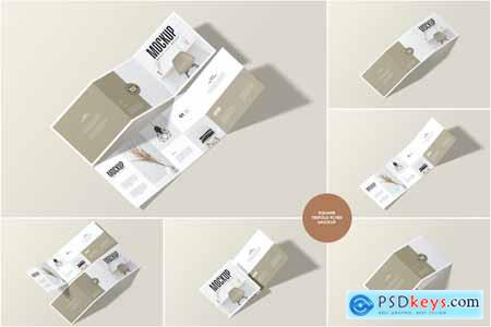 Square Trifold Flyer Mockup