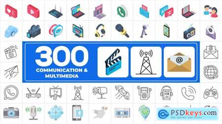 300 Icons Pack - Communication & Multimedia 45702016