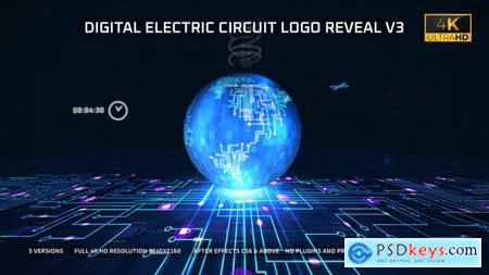 Digital Electric Circuit Logo Reveal- v3 45378656