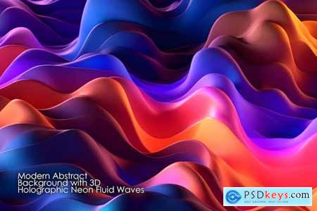 Modern Abstract Background with 3D Holographic 9RKNYX4