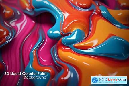 Modern Abstract Background with 3D Liquid Colorful