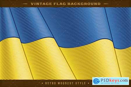 Vintage Flag Of Ukraine Close-up Background