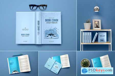 3d Photo Realistic Open Book Cover Mockup Psd