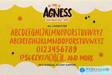 AGNESS - Hand Drawn Font Simple