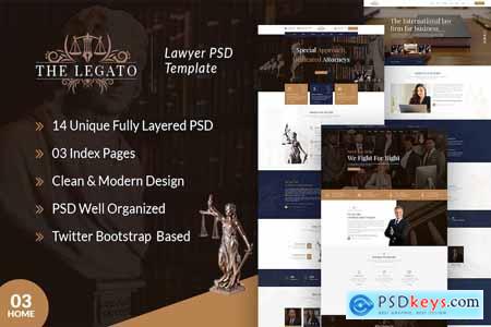 Legato Lawyer and Advocate PSD Template