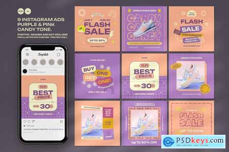 Purple Pink Candy Instagram Brand Marketing Kit