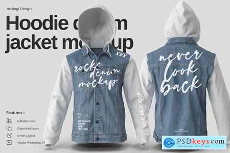 Hoodie Denim Jacket Mockup