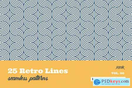 Retro Lines Seamless Patterns V03
