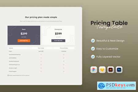Pricing Table UI Component