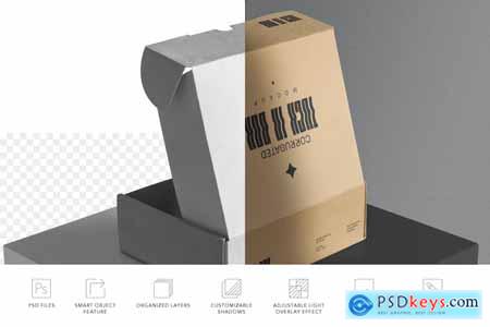 Corrugated Tuck In Box Mockups