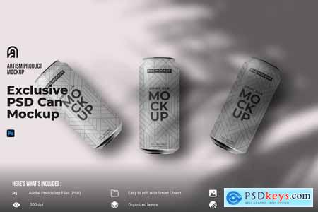 Exclusive PSD Can Mockup