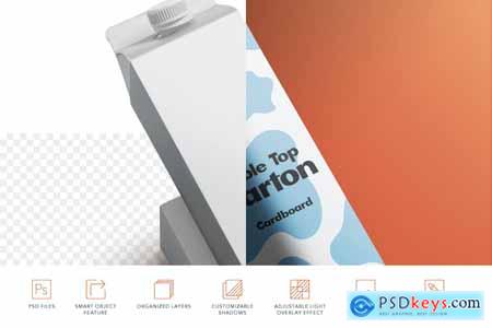 Cardboard Gable Top Carton Mockups