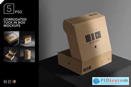 Corrugated Tuck In Box Mockups