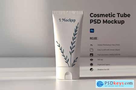 Cosmetic tube packaging mockup