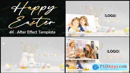 Happy Easter with golden theme photo bunny 44702171 