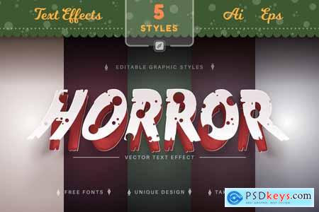 Set 5 Fear Editable Text Effects, Font Styles