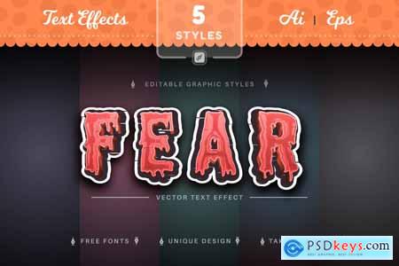Set 5 Horror Editable Text Effects, Font Styles