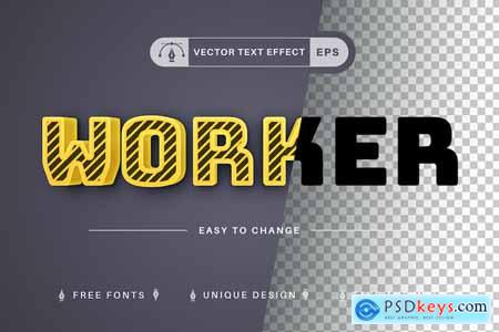 Worker - Editable Text Effect, Font Style