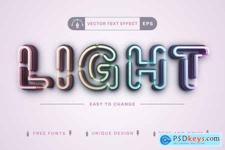 Glow Line - Editable Text Effect, Font Style