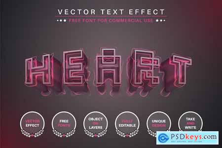 Pixel Heart - Editable Text Effect, Font Style