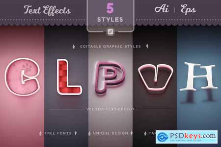 Set 5 Love Editable Text Effects, Font Styles
