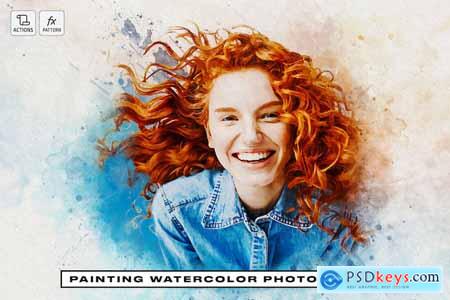 Painting Watercolor Photo Effect » Free Download Photoshop Vector Stock ...