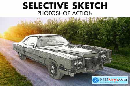 Selective Sketch Photoshop Action