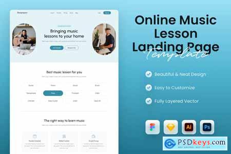 Online Music Course Landing Page Template