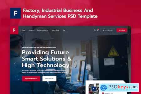 Fortis - Factory Industrial Business PSD Template