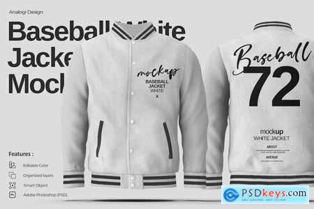 Baseball White Jacket Mockup